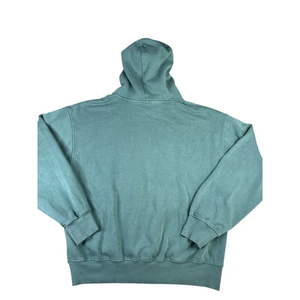 The North Face Green Men’s Hoodie Kangaroo Pocket White Logo Medium‎
